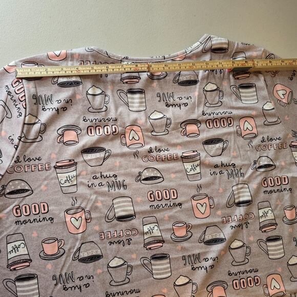 Unbranded Sleep Shirt Women's XL Gray Pink White Pullover Coffee Themed NWOT - Picture 11 of 16